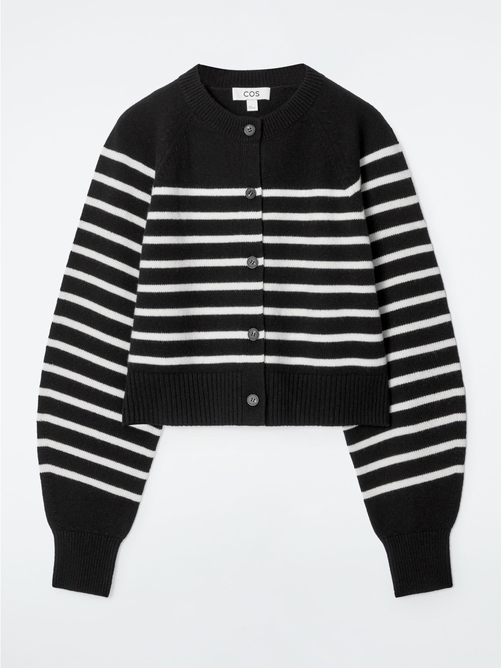 COS Stripe Wool Cropped Cardigan